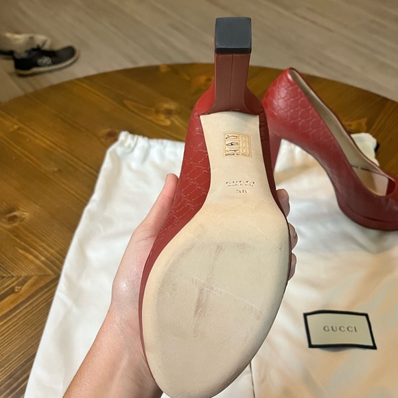 Gucci Red Leather Pumps - Picture 5 of 9